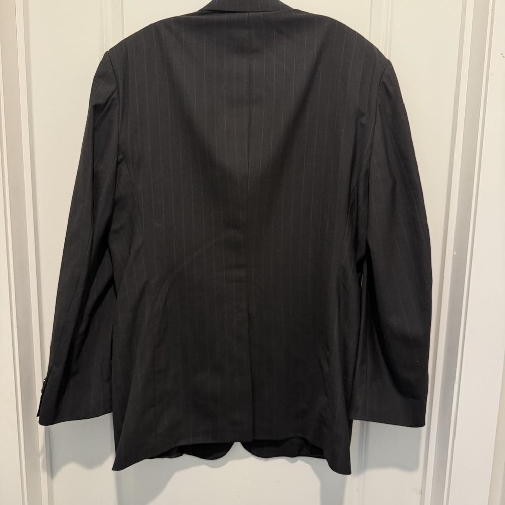 TOWNCRAFT MENS CHARCOAL GRAY PINSTRIPE 2 PIECE SUIT SIZE: 46 PANTS 34x32 - Picture 7 of 11